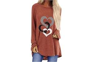 FARTEY Womens Tunics or Tops to Wear with Leggings Long Sleeve Loose Fit Fall Clothes Crewneck Gradient Comfy Shirts Blouses