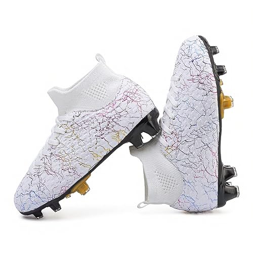 Kids Football Boots Boys Girls Soccer Shoes Guayos de Futbol para Niño High Top Turf Soccer Boots Zapatos de Fútbol para Niños Baseball Cleats Youth Outdoor Football Shoes