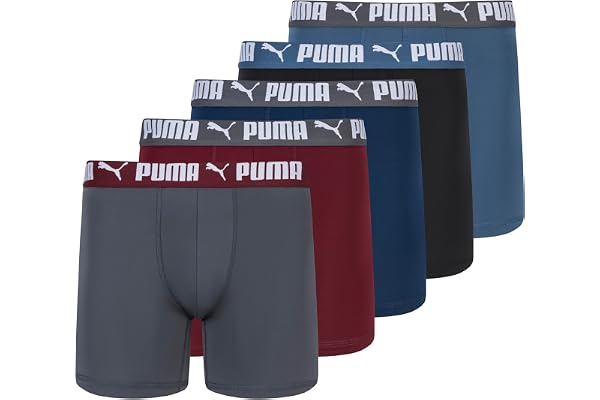 Puma Mens 5 Pack Performance Boxer BriefsBoxer Briefs