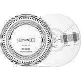 Hudson Hi-Fi Turntable Strobe Disc Mat - 12" x 2mm- PVC Disc for Testing 33-1/3 &amp; 45 RPM Speeds (Stroboscope with Cartridge Alignment Protractor Mat - Double Sided)