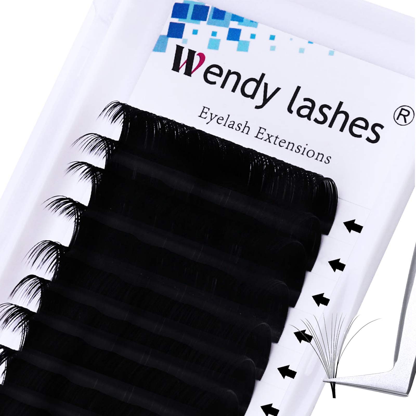 Easy Fan Lashes, C Curl 0.07mm 11mm Self Fanning Russian Lash Extension 2D 3D 5D Volume Eyelashes(KH-0.07-C-11)