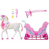 Barbie in the Nutcracker Land of Sweets Horse &amp; Sled | Colorful Scented Hair, Comb &amp; Candy-Scented Accessories​​
