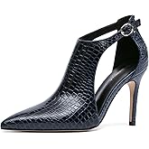 NEWBELLA Women's Closed Instep Hollow Pumps - Pointed Toe Heeled Sandals with Stiletto Heel, Versatile Casual High Heels for Everyday Wear & Commute