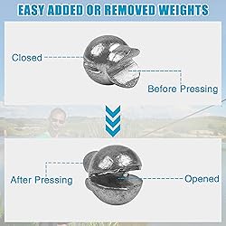 100pcs Split Shot Fishing Weights Removable Round