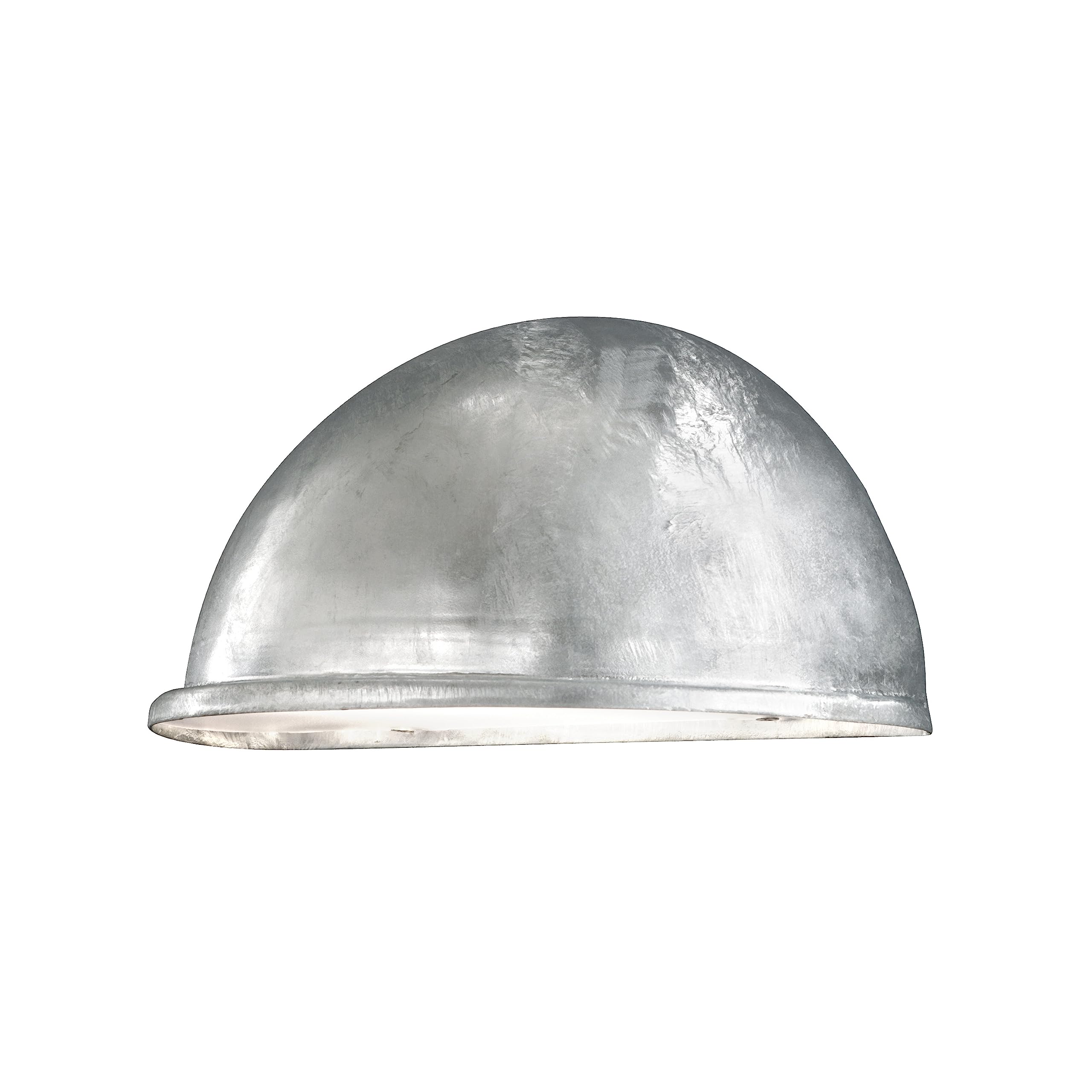 Konstsmide 7326-320 Torino Big Down Round Marker Outdoor Wall Light / 1 x 40 W E27 Max Wall Lamp / Frosted-Opal Acrylic Lens / IP23 / Outside Light RAW Galvanised Steel