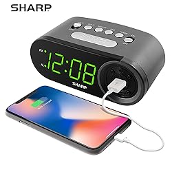 Sharp Digital Easy to Read Alarm Clock with 2 AMP