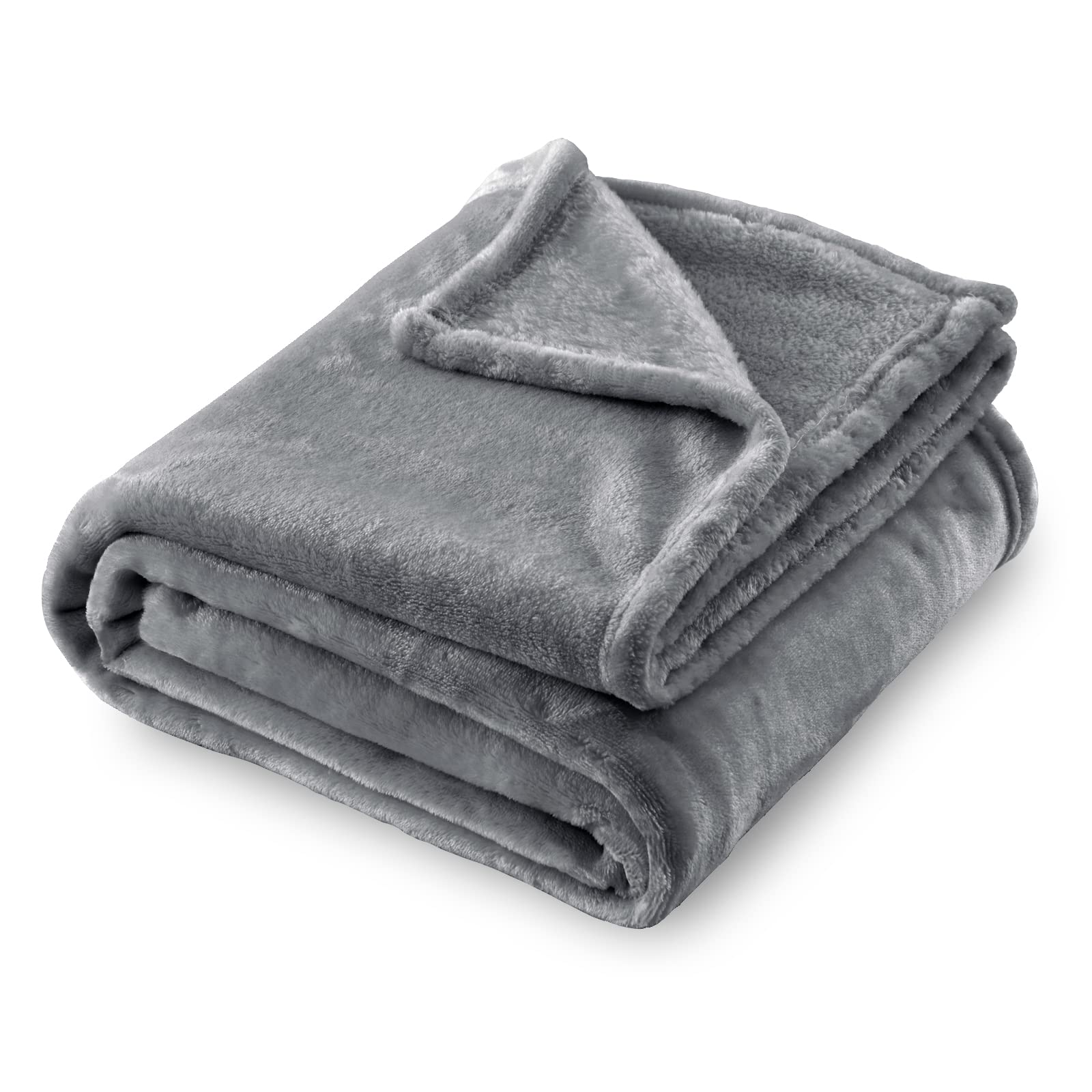 SOCHOW Flannel Fleece Throw Blanket 230cm×230cm, All Season Grey Blanket for Bed, Sofa,Car