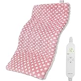 HELLOMOTO Heating Pad for Back, Neck & Shoulder Pain Relief with 12 Heat Settings and 8 Timer Settings, 12"x24" Extra Large Heat Pad, Machine Washable - Pink