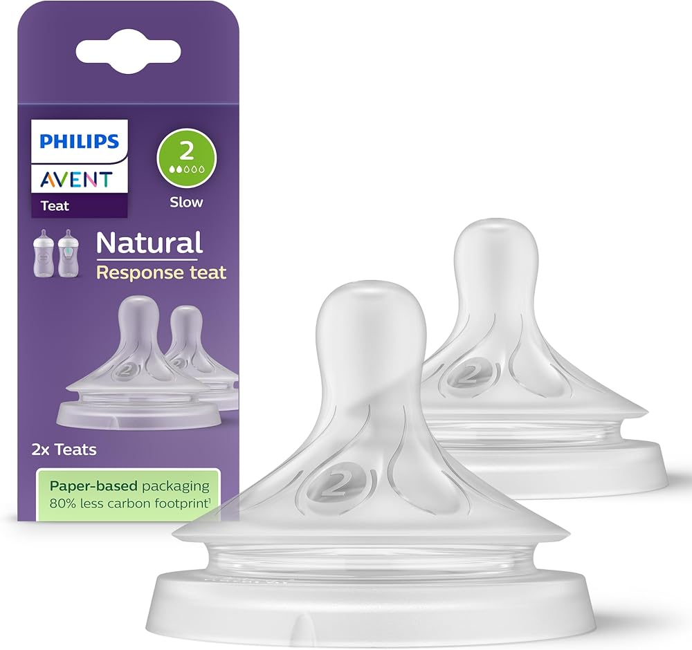 Philips Avent Natural Response Bottle Teat 2x Flow 2 0+ BPA Free SCY962/02