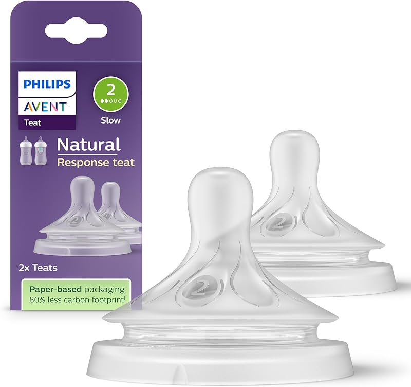 Philips Avent Natural Response Bottle Teat 2x Flow 2 0+ BPA Free SCY962/02