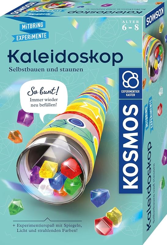 657987 Caleidoscópio, autoconstrução e maravilha, Kit de Experimentação e Artesanato com Espelhos, Luz e Cores Vivas, recarregável, Experimento de Levar à Ótica, para crianças de