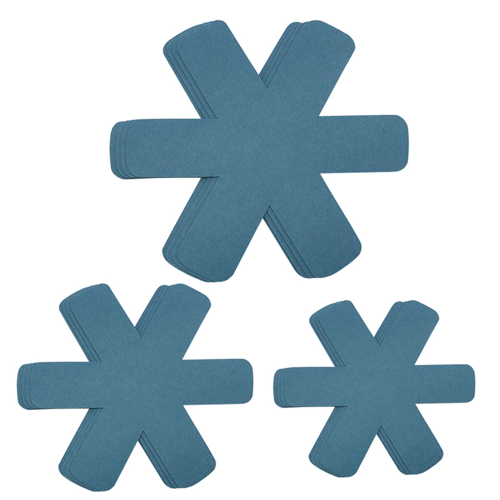 Pan Pot Protectors, Larger & Thicker Felt Pan Protector, Gray/Orange/Cyan Pan Protectors Optional, 3 Different Sizes, 12 Pcs Pot Separator Pads for Protecting and Stacking Your Cookware(Cyan)