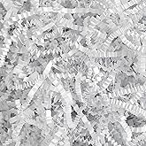1LB Crinkle Cut Paper Shred Filler for Gift Box Bag and Basket On Holidays (White)