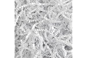 CORLCOL 1LB Crinkle Cut Paper Shred Filler for Gift Box Bag and Basket On Holidays (White)