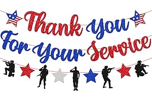OKUSUN Thank You for Your Service Banner Happy Veterans Day Decoration Thank You to Our Heros Honor All Who Served Backdrop for Greeting Police Military Army Soldier Theme Party Decor