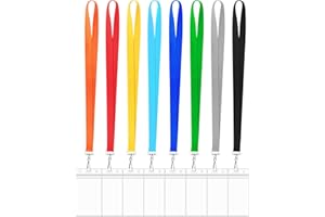 MAILETO 8 Pack Cruise Lanyard with Waterproof ID Card Holder, Colorful Solid Color Durable Badge Card and Carnival Sail (Assorted Rainbow 8 Colors)