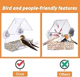 LIANGPIN Acrylic Window Bird Feeder, Extra Strong Suction Cups, Drainage Holes view 4
