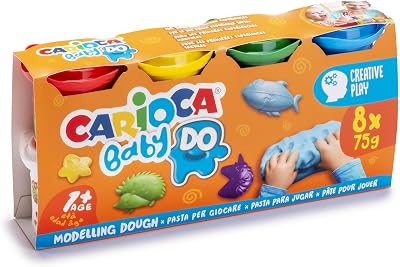 Baby DO Pâte à Modeler, Set de 8 Couleurs, pour Enfants à Partir de 12 Mois, Couleurs Vives et Mélangeables, Non-Salissant et Sèche à l'Air, Contient du Blé