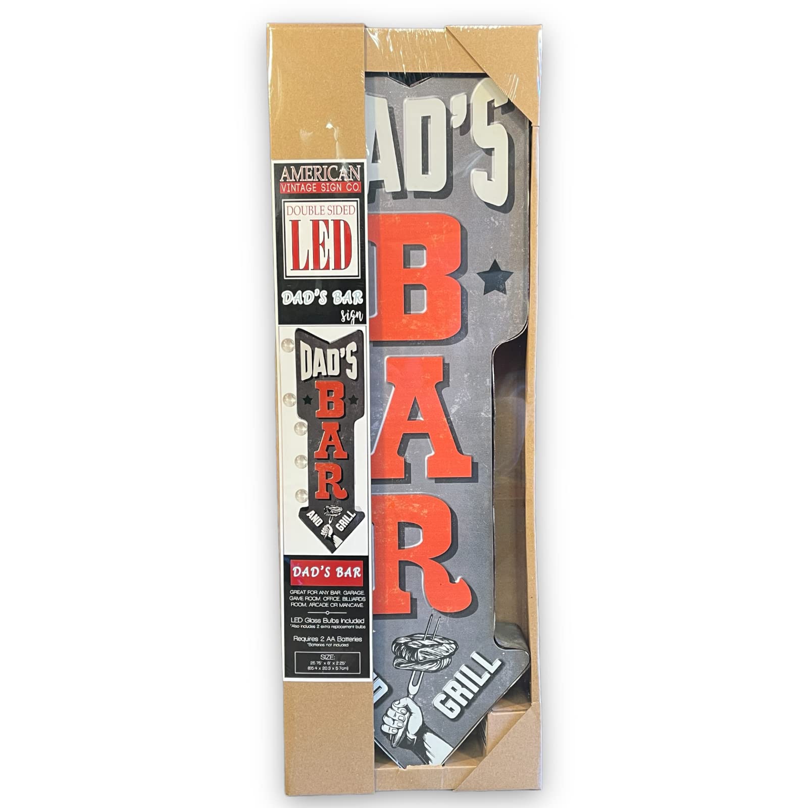 Dad's Bar Double-Sided Marquee Sign With Vintage