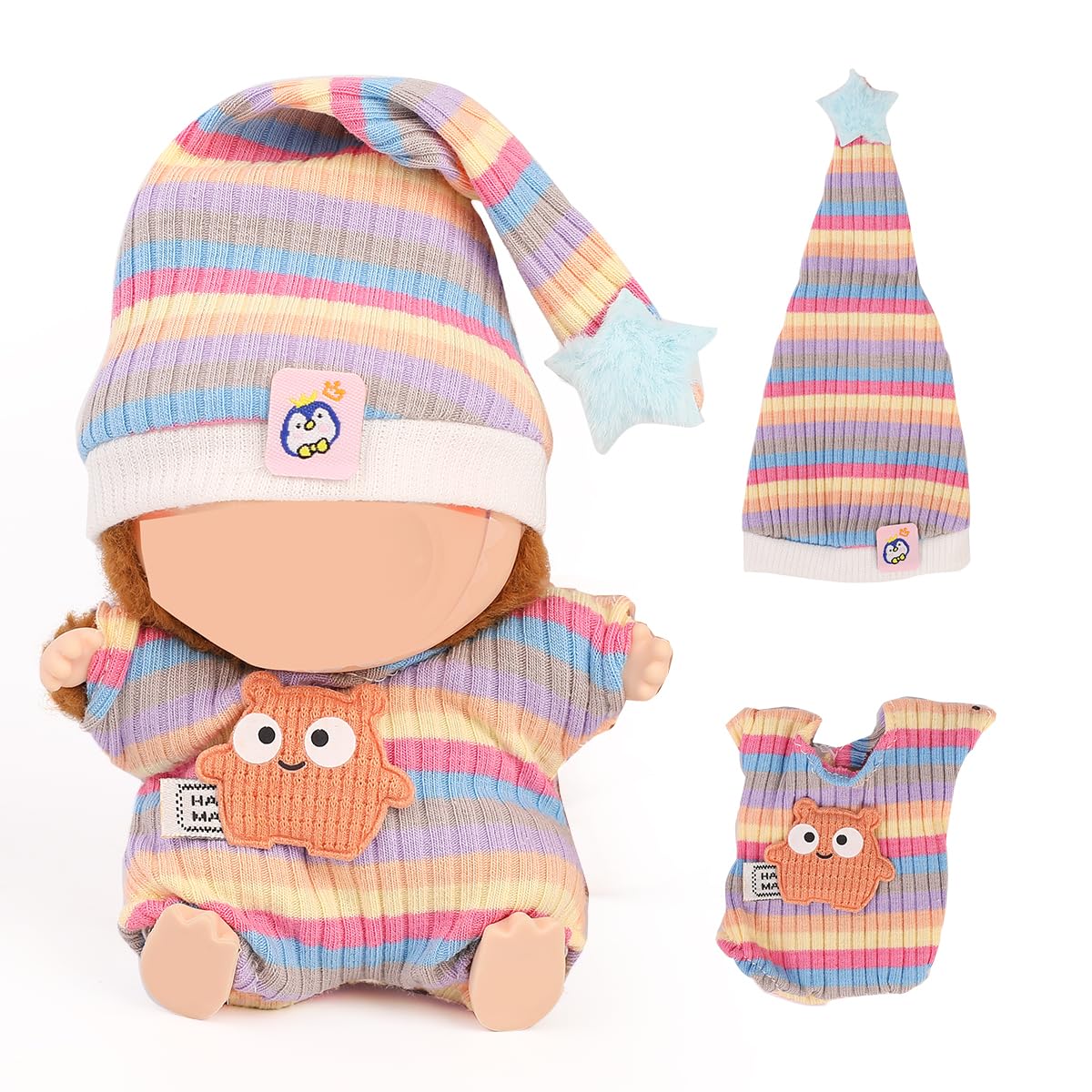 XMBYGY Doll Clothes for Labubu (for Standing/Sitting 17/15cm Plush Doll)(NO Doll)- Multiple Style Accessories Handcrafted Clothing Dress Up Included Cute Headwear and Skirt for Girls Woman (LB137) — image 1