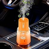 ikeda fragrance Smart Car Air Freshener,100ml Essential Oil Diffuser Aroma Diffuser, 3 Mode Adjustable Mini Scent Spray for Car with Touch Switch, Automotive Humidifier for Gift(Orange, Lavender)