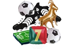 TIAAIHION 4D Football Balloons Set - Soccer Field, Cleats, Jersey & Goat Shapes | Sports Party Decorations for Fans, Birthday, Game Day (red &green)