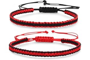 by Isla Jewelry 2 Pcs Red Black Color Matching Bracelets for Best Friends and Couples Gift for Her Him Birthday Boyfriend Girlfriend Besties Friendships