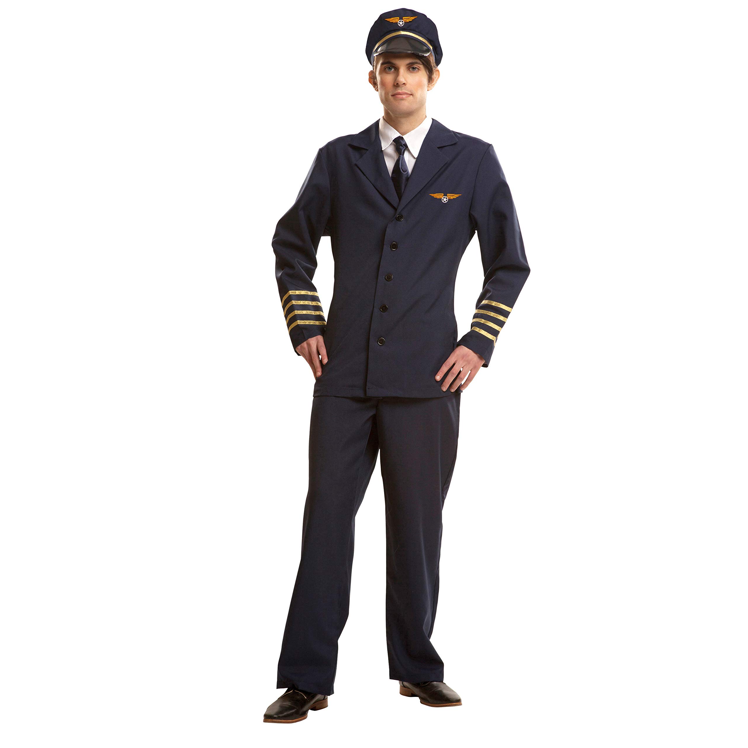 My Other Me - Pilot Costume for Men (Viving Costumes) S blue