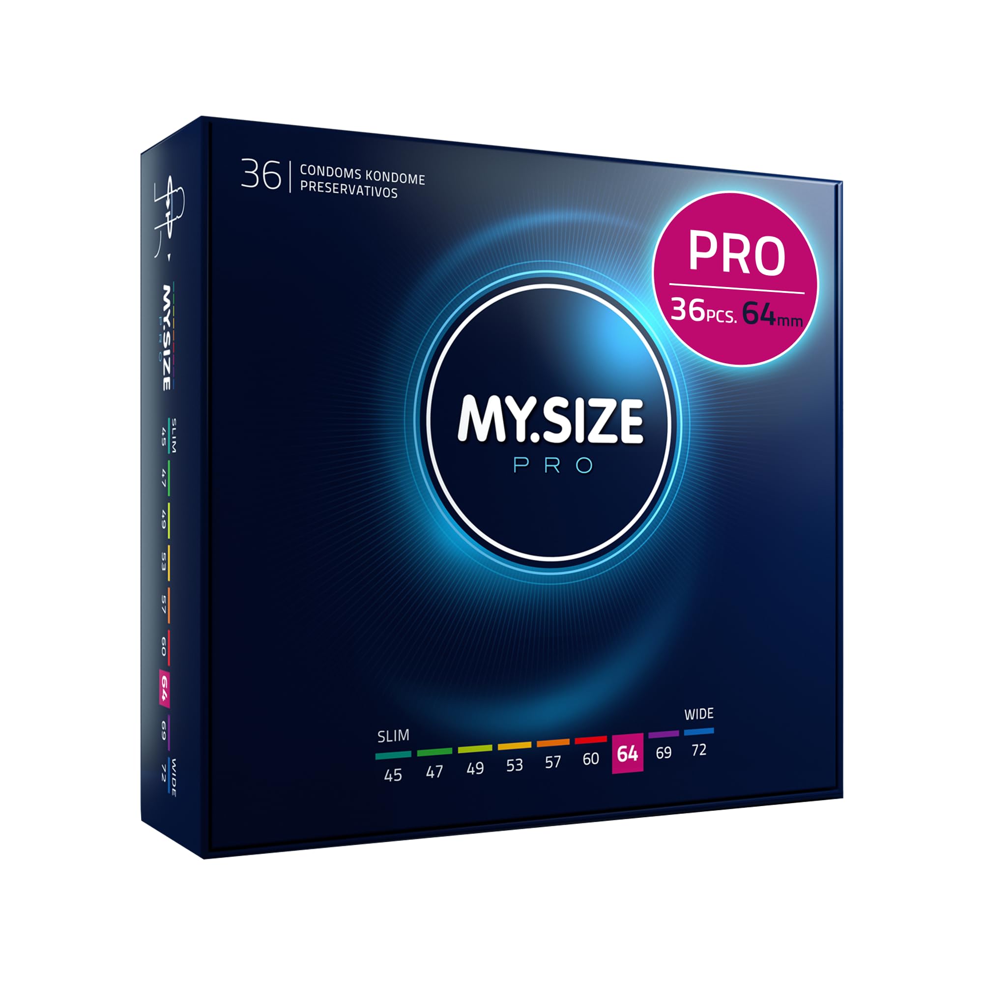 MY.SIZE PRO Condom Size 6, 64 mm, XL, 36 Condoms - Perfect fit and a Suitable Size for Everybody