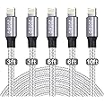 iPhone Charger [Apple MFi Certified] QIRUOZ 5Pack(3/3/6/6/10FT) Compatible iPhone 12Pro Max/12Pro/12/11/Pro/Xs Max/X/8 and Mo