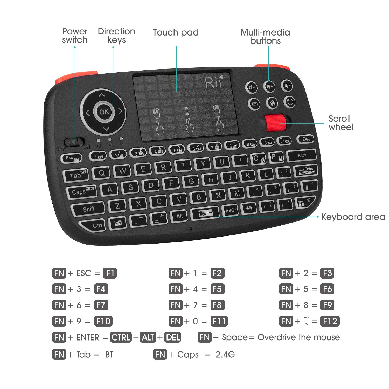 Computers & Accessories New Dual Mode wireless Multimedia keyboard with
