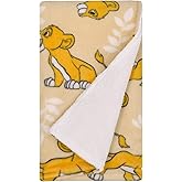 NoJo Disney Lion King Tan, Beige and White Simba Super Soft Sherpa Baby Blanket