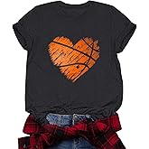 Women's Baseball Basketball Football Soccer T-Shirt Mom T-Shirt Cute Short Sleeve Top