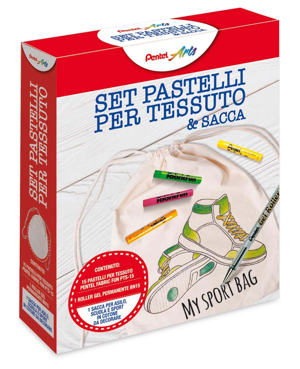 Pentel Pts Crayons Kit for Fabric and Bag