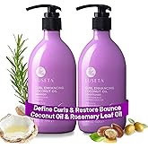 Luseta Curly Hair Shampoo & Conditioner Set with Coconut Oil, Unlimited Bounce and Definition for wavy and Coily hair, Reduce Frizz and Repair Dry Hair, for All Curl Types Sulfate Free 16.9Fl oz × 2