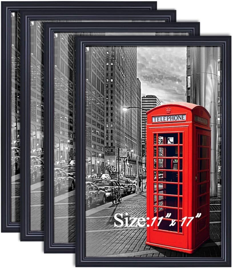 PETAFLOP 17x11 Poster Frames Black Wall Mounting Photo Frame for 17x11