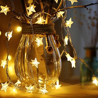 Rock Ninja Star Fairy Lights 6M 40 LED Battery Powered Warm White