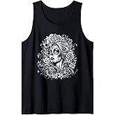 De Los Muertos La Catrina Day of The Dead Sugar Skull Women Tank Top