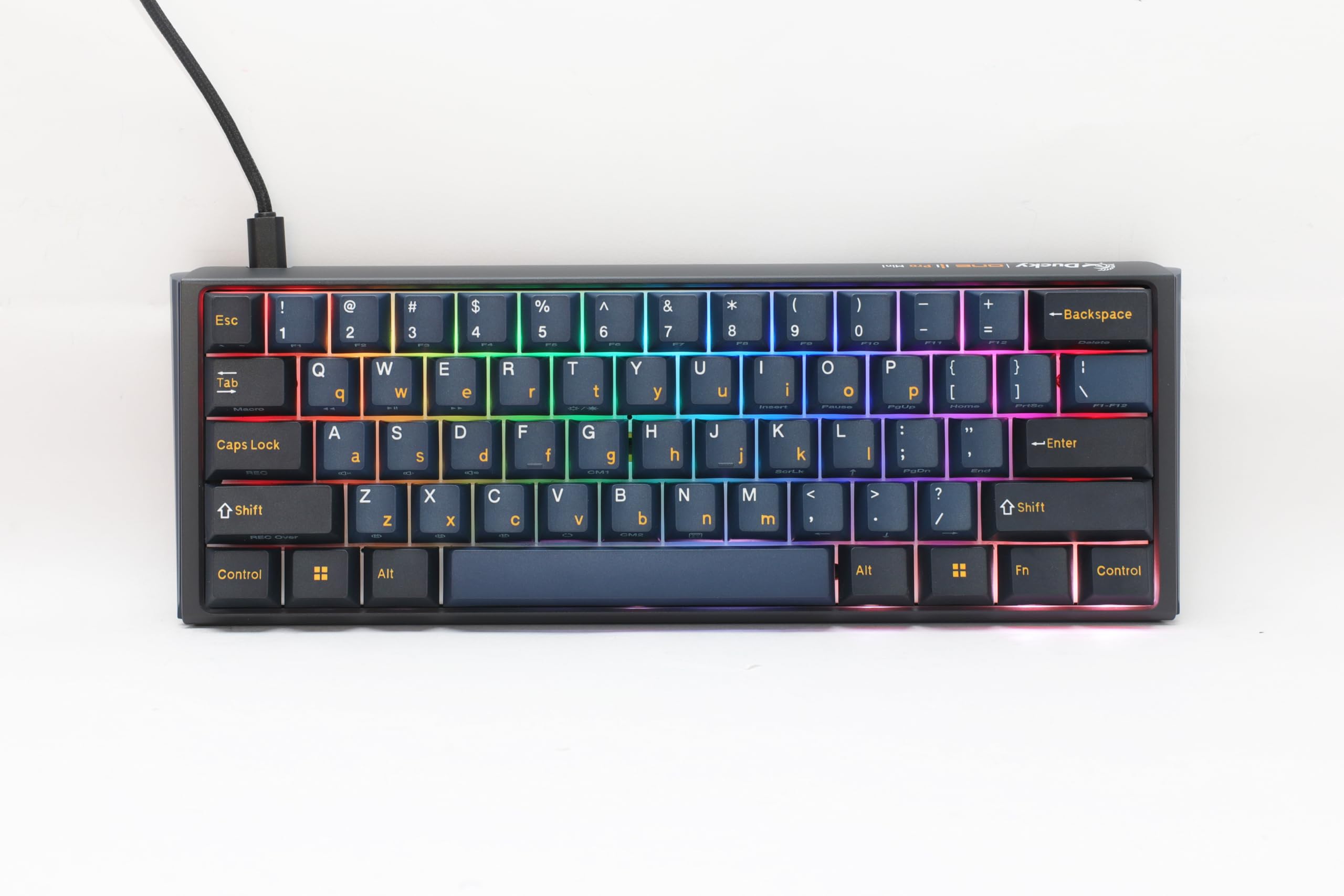 Ducky One 3 Mini Pro Nazca Line 8K 60% Mechanical Keyboard: Quack Mechanics Dampening, Hot-Swappable Cherry MX2A Silent Red Switches, High-Density PBT Tripleshot Keycaps, RGB, US, Nazca Line