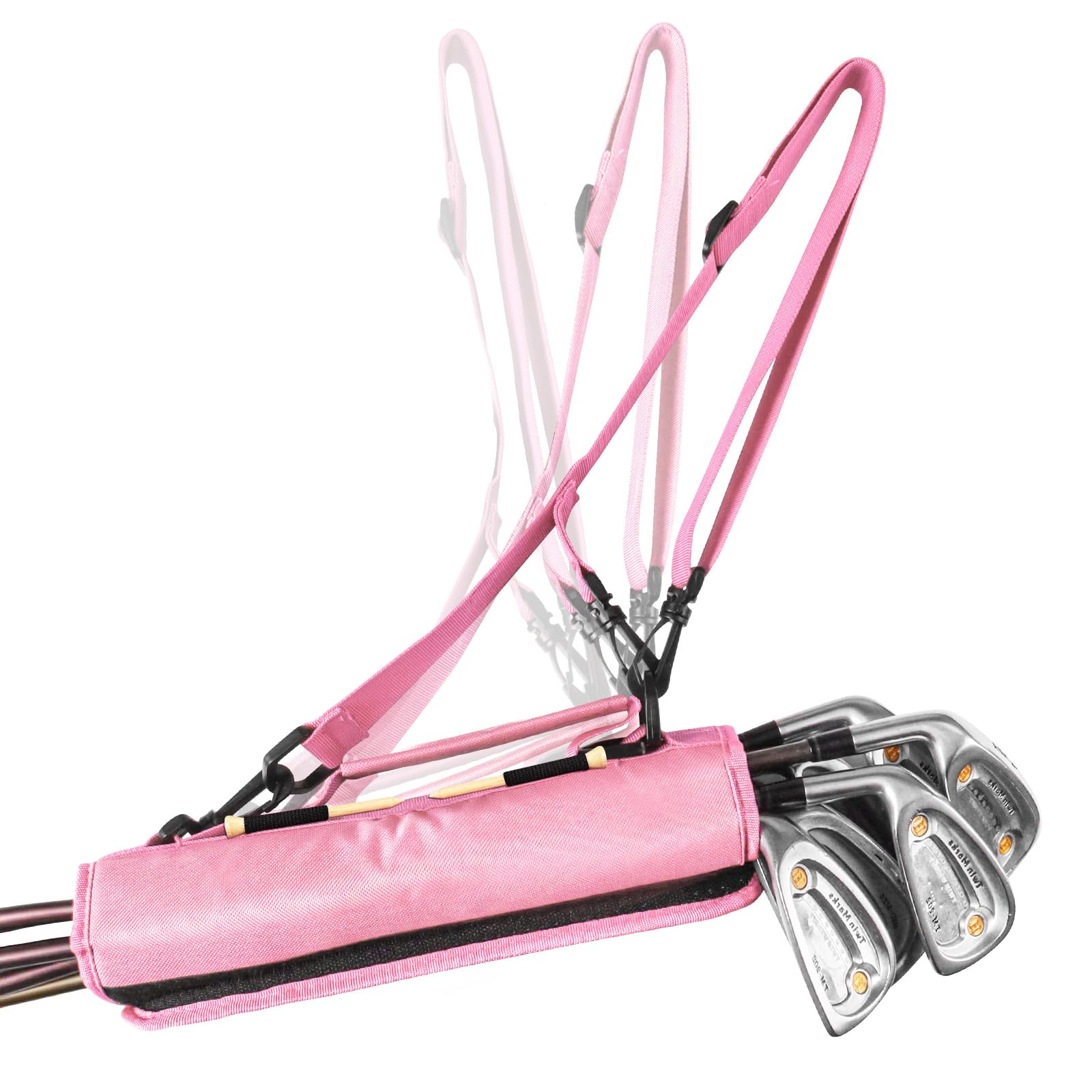 Golf Club Bag Mini for Men Women Driving Range Course Practice, Golf Pencil Bag with Shoulder Straps Sleeves Lightweight Durable Fashion for Golf Training (Pink)