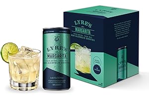 LYRE'S Lyre’s Non Alcoholic Margarita, Award-Winning Alcohol Free Margarita Cans, Ready-to-Drink Mocktail Made in the USA with Premium Zero Proof Tequila, 50 Calories Per Can, 4-Pack (8.45 Fl Oz x 4)