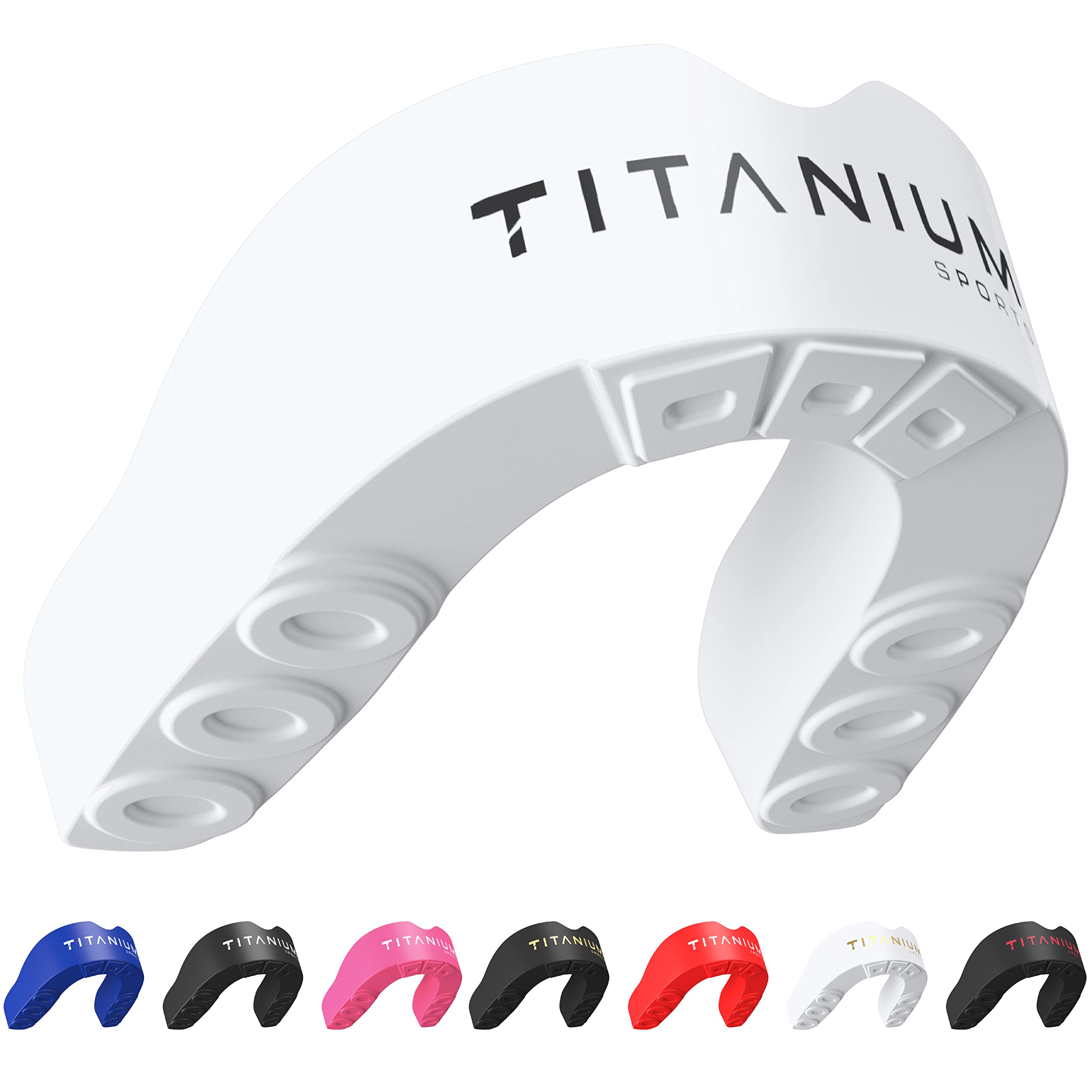 Titanium Sports Premium Mouth Guard - Slim Fit Sports Mouth Guard with Case - Gum Shield for Jaw Protection in Contact Sports - Durable Boxing, MMA, Judo, Karate, Rugby, Hockey, Football Mouthguard