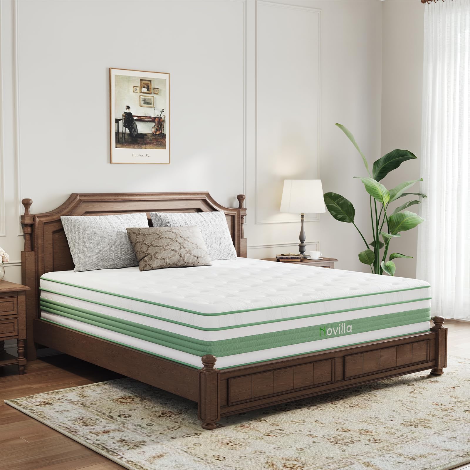 Photo 1 of **DIRTY FROM TRANSPORT **Novilla King Size Mattress 14 inch, King Size Hybrid Mattress  with Motion Isolation,Gel Memory Foam with Pocket Springs for Support & Pressure Relief, Medium Firm Pillow Top Mattresses