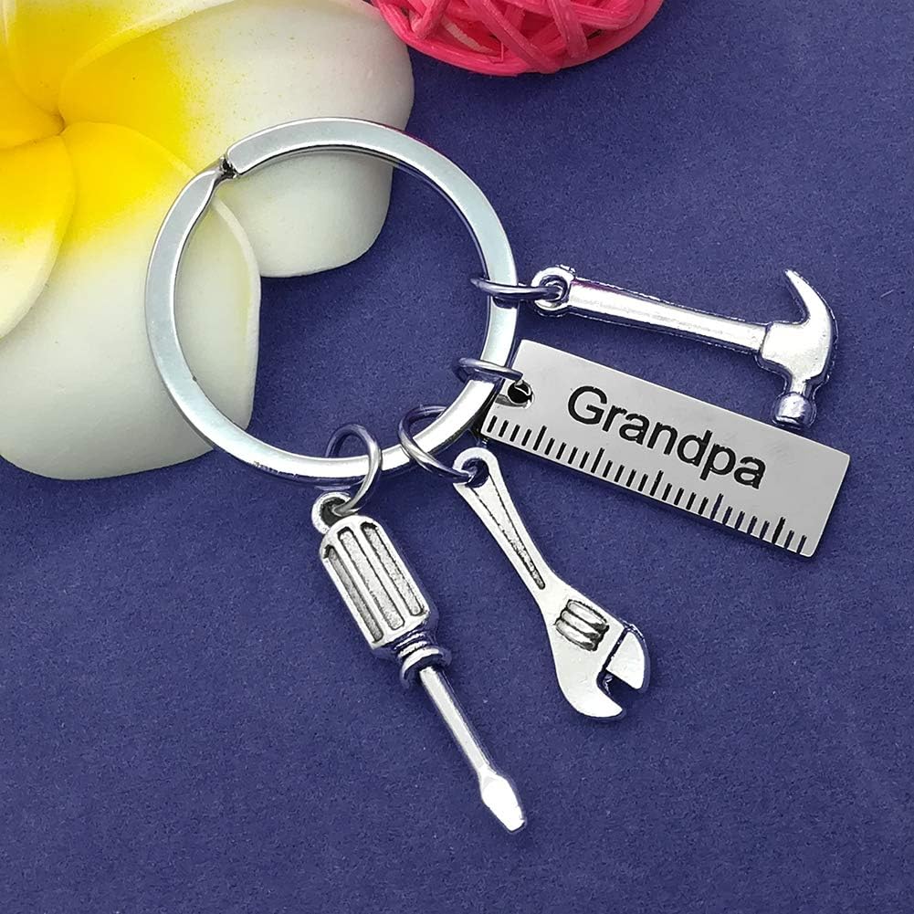 Grandad Keyring Gift Fathers Day Gift Grandad Ruler Keychain Tool Charms Pendant Keyring Christmas Birthday Gift for Grandad Thanksgiving Gift Grandad Gift from Granddaughter Grandson - Image 3