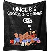 Blanket for Aucle from Niece Nephew,Christmas Birthday Gift for Women,Flannel Fleece Soft Warm Cozy Uncle's Snoring CornerCat Throw Blankets for Napping Travel 60” x 50”