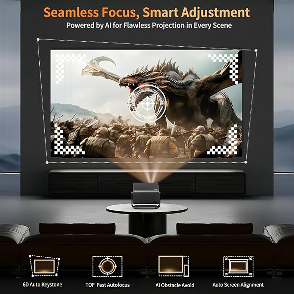 4K PROJECTOR WITH WIFI AND BLUETOOTH 800ANSI, INFGO MOVIE THEATER PROJECTOR WITH NETFLIX/PRIME VIDEO/YOUTUBE BUILT-IN, DUAL APP STORE