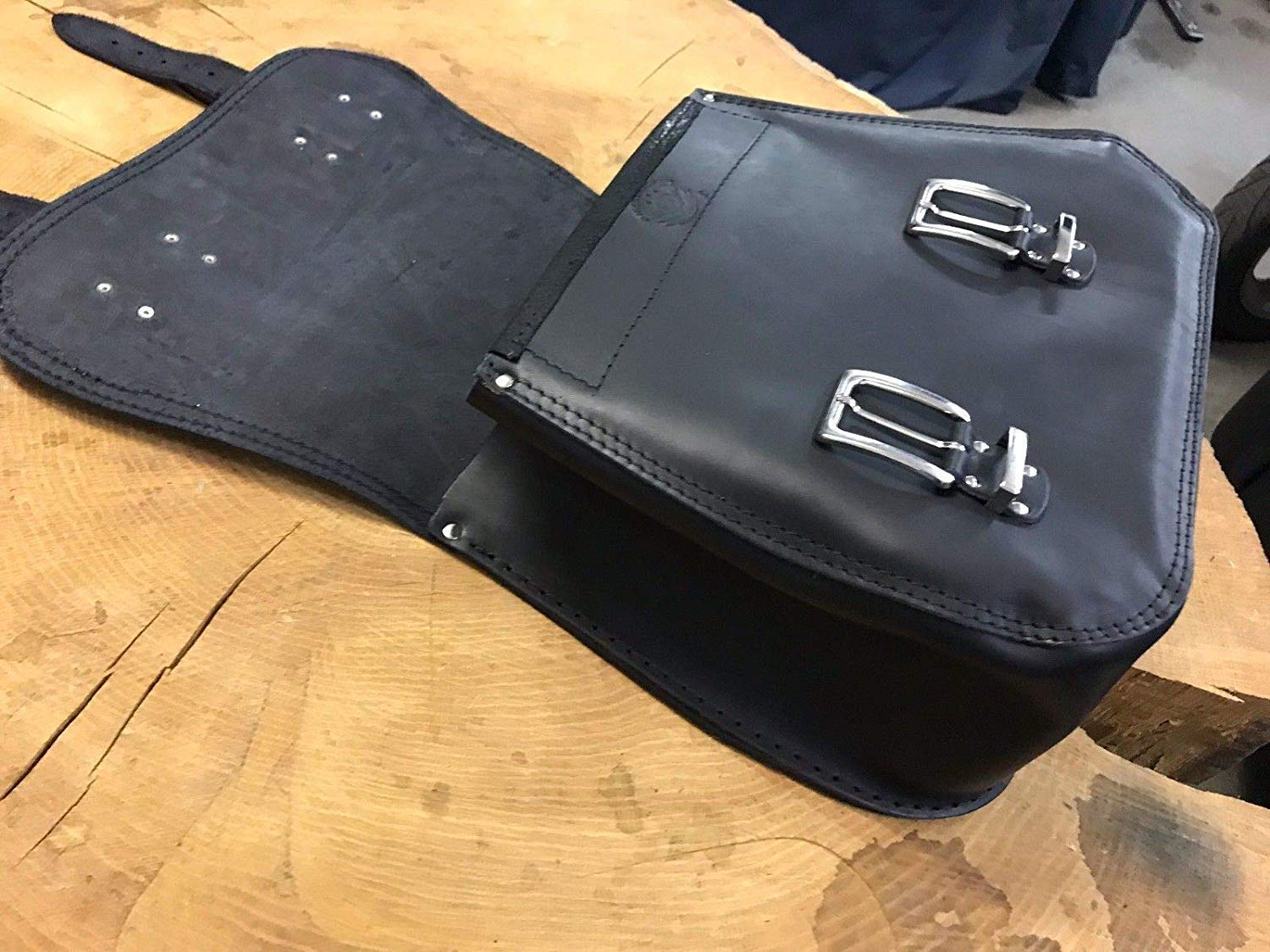 Borsa Laterale Per Harley Davidson - Vera Pelle Per Sportster, Forty-Eight - Stile Chopper - Foto 7