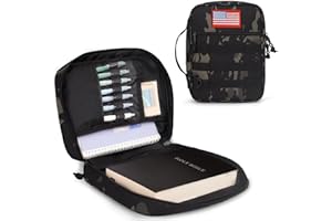 ATRIPACK Tactical Bible Cover For Men,Large Bible Case With Shoulder Strap,Water-Resistant Book cover With Handle,Multi-Functional Carrying Bible Holder Bag For Church,Study,Spiritual