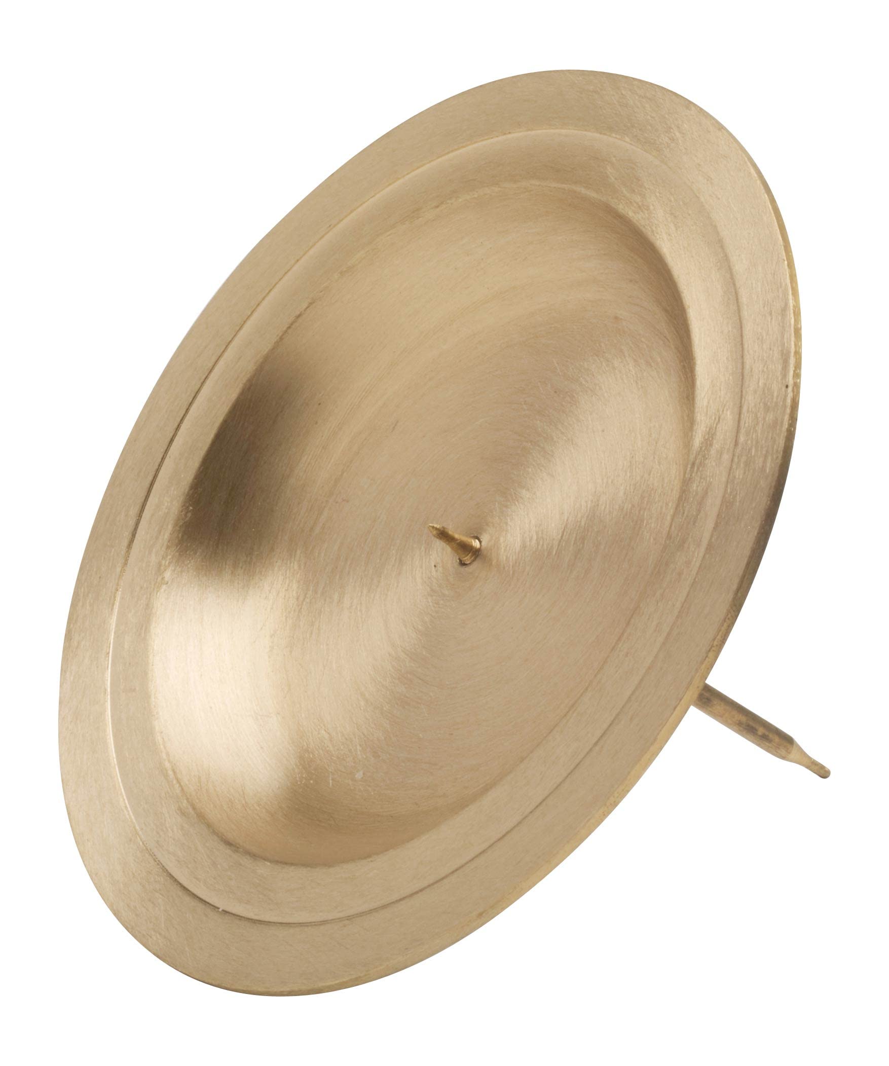 NKlaus 4 x Wreath Plate with Spike small Ø13cm Brass Gold Matt Coaster Advent Wreath Plate round 3661