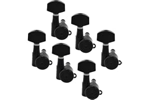 Hipshot Grip-Lock Vintage 6 Inline Bass Side Staggered Closed 8.5mm Tuners with Universal Mounting Plate, Black